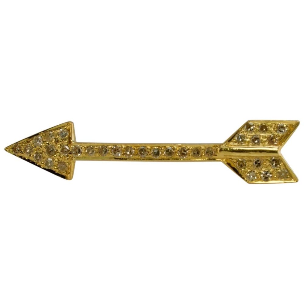 Diamond Arrow Ring 18K Gold Geometric Vintage